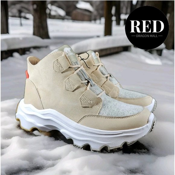 Sorel Kinetic Breakthru Caribou Waterproof Boots Nova Sand Stone - Women's Sz 11 - Picture 3 of 16